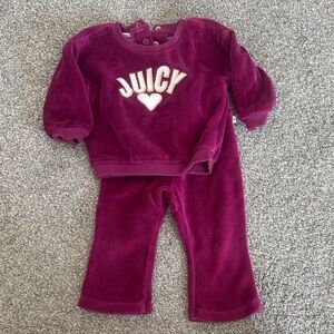 Juicy Couture Kids Velour Two-Piece Set in Berry